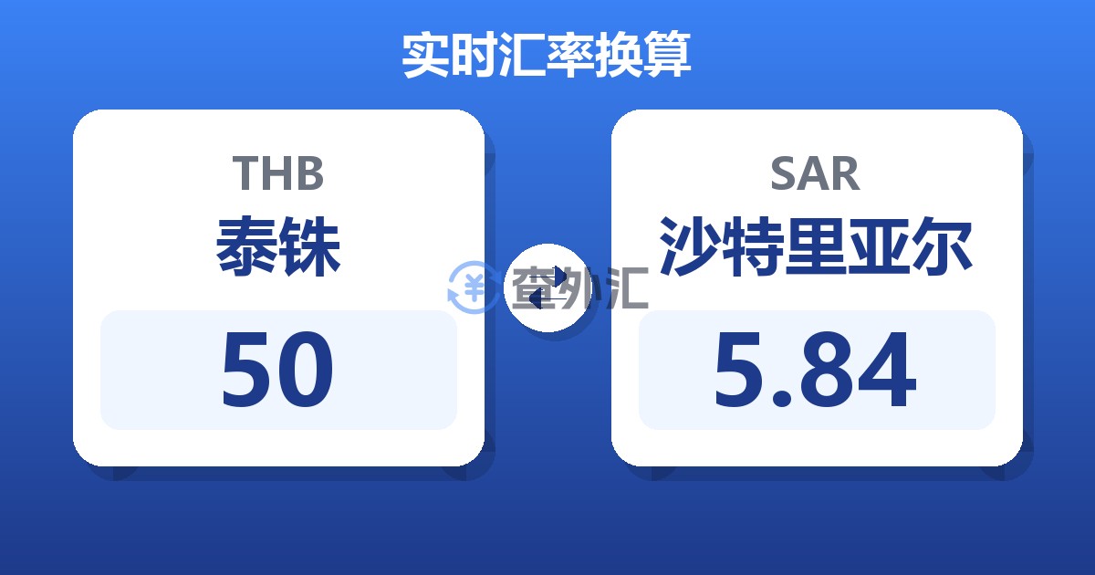 50泰铢兑沙特里亚尔