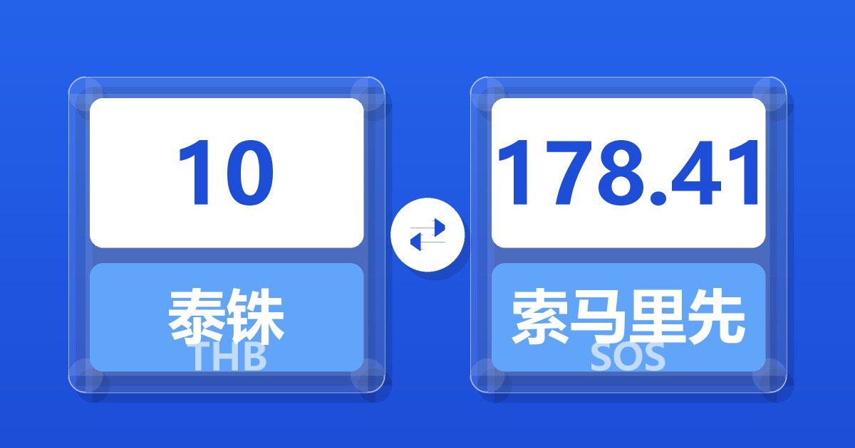 10泰铢兑索马里先令