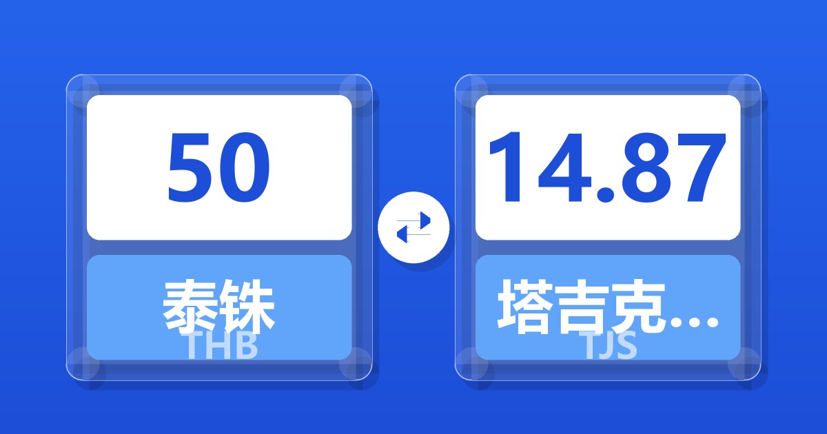 50泰铢兑塔吉克斯坦索莫尼