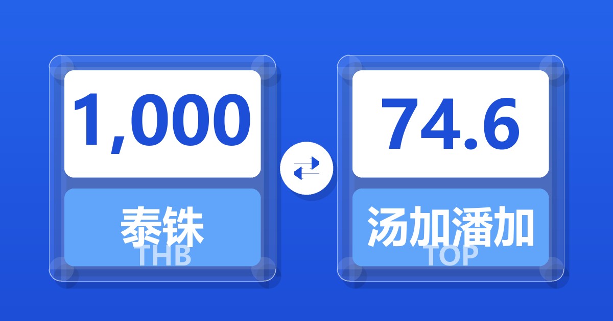 1,000泰铢兑汤加潘加