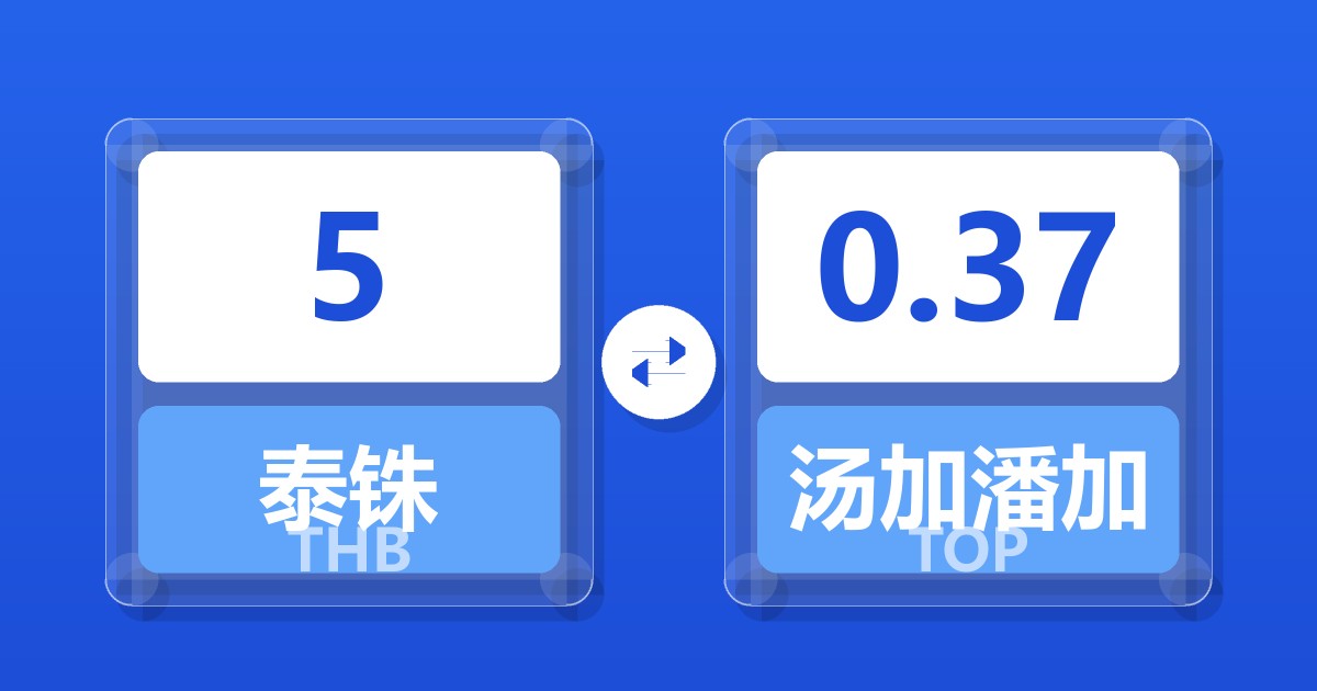 5泰铢兑汤加潘加