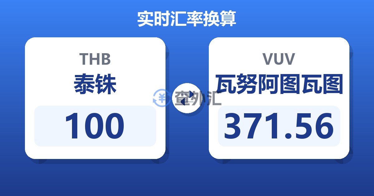 100泰铢兑瓦努阿图瓦图