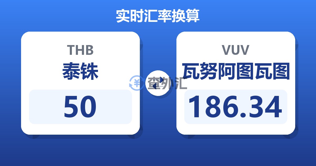 50泰铢兑瓦努阿图瓦图