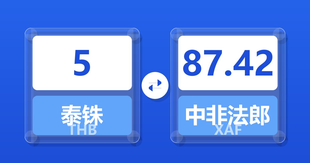 5泰铢兑中非法郎