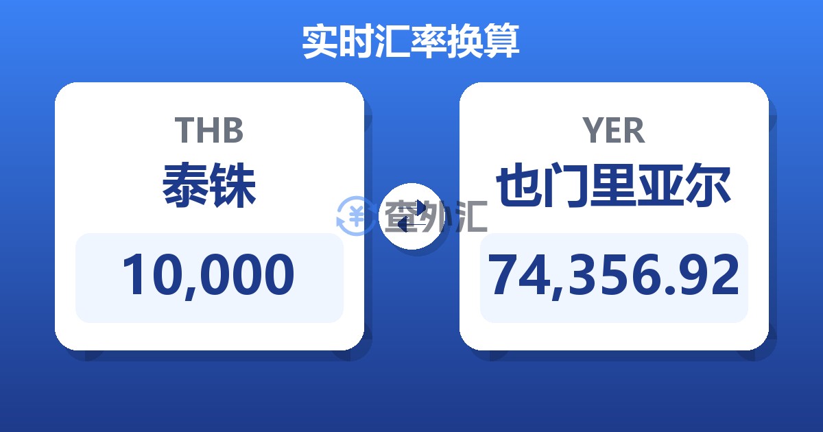 10,000泰铢兑也门里亚尔