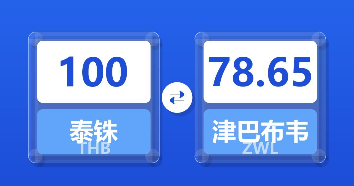 100泰铢兑津巴布韦元