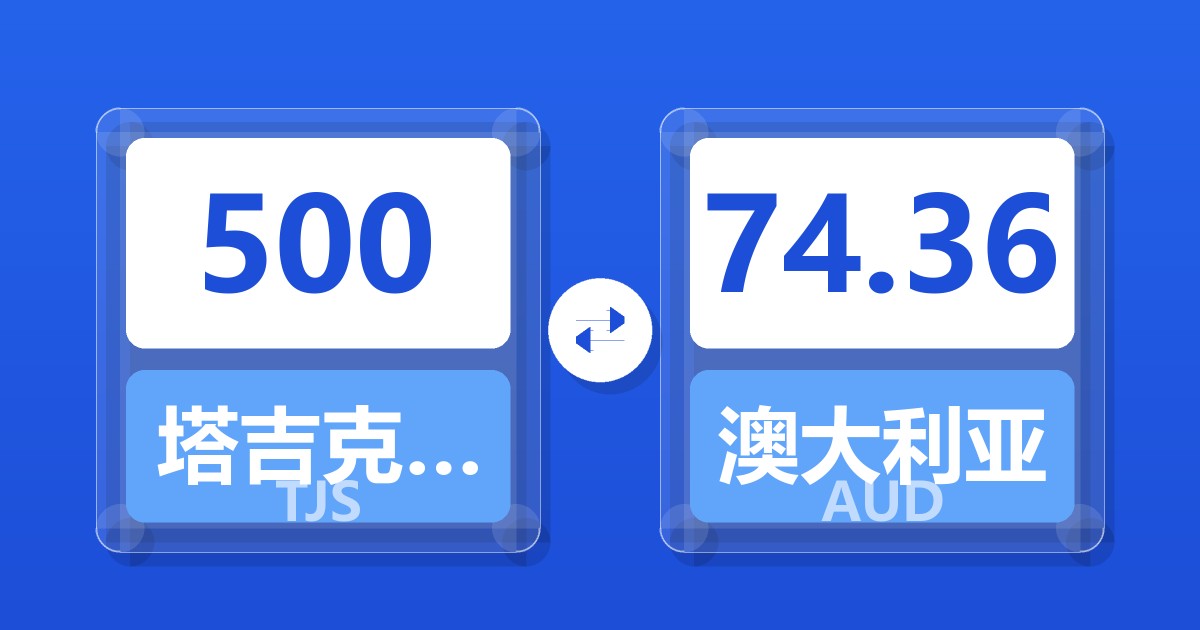 500塔吉克斯坦索莫尼兑澳大利亚元