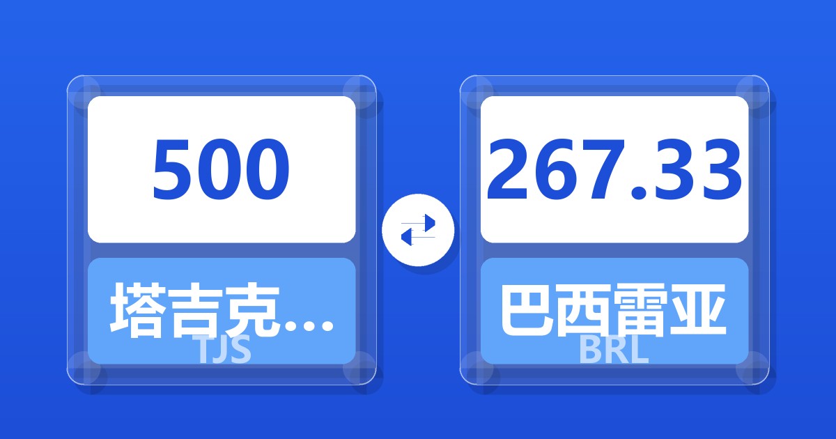 500塔吉克斯坦索莫尼兑巴西雷亚尔