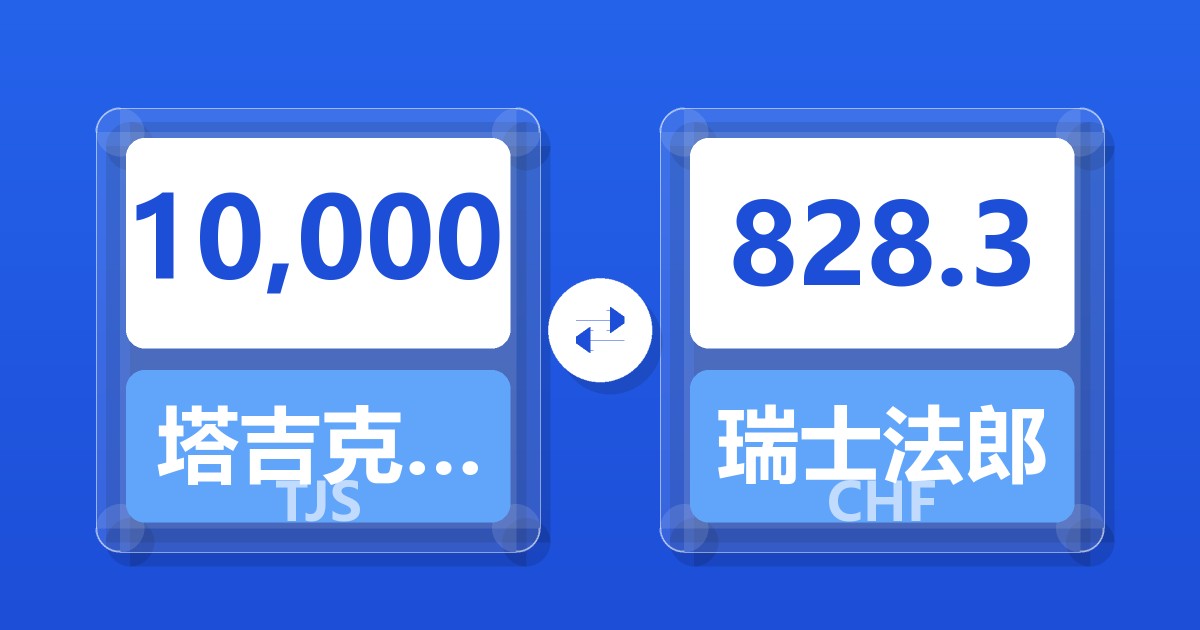 10,000塔吉克斯坦索莫尼兑瑞士法郎