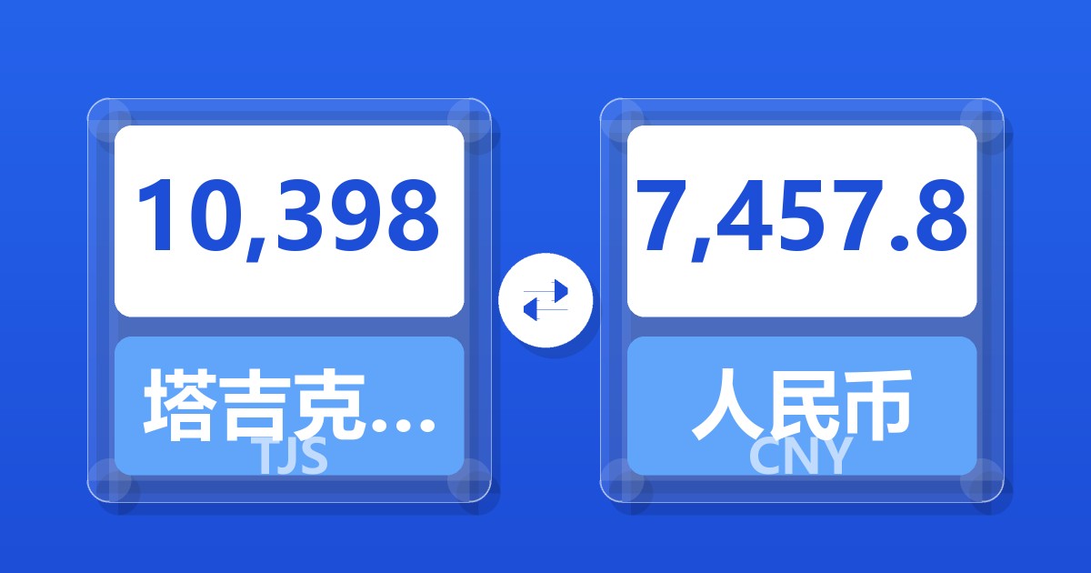 10,398塔吉克斯坦索莫尼兑人民币