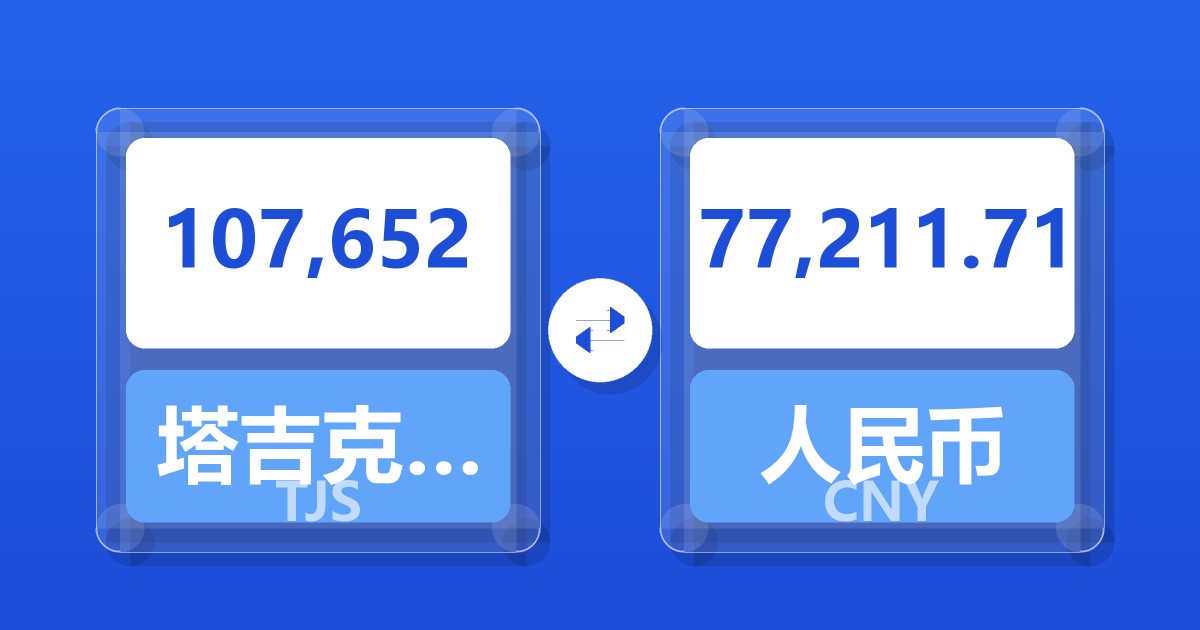 107,652塔吉克斯坦索莫尼兑人民币