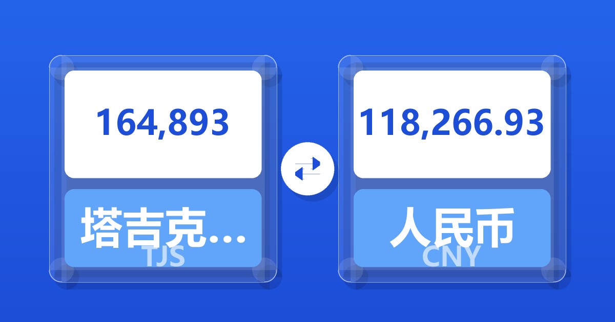 164,893塔吉克斯坦索莫尼兑人民币