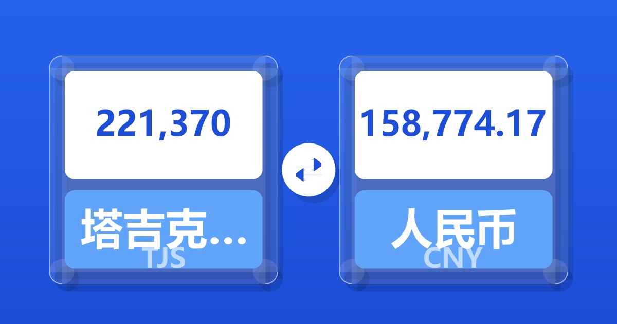 221,370塔吉克斯坦索莫尼兑人民币