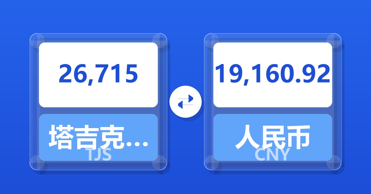 26,715塔吉克斯坦索莫尼兑人民币