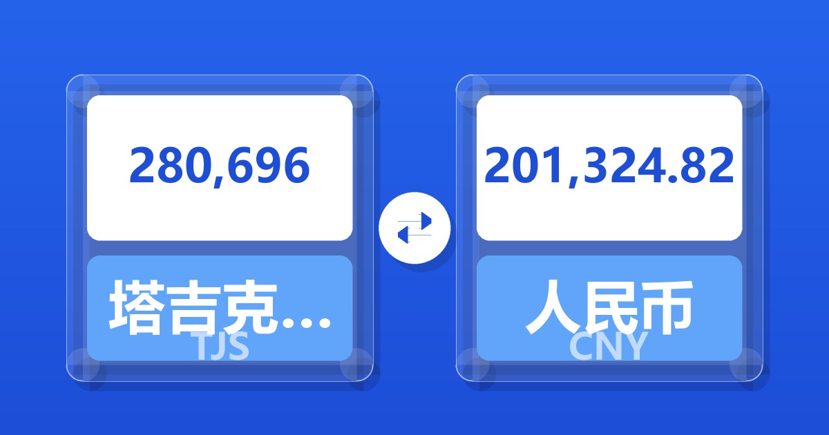 280,696塔吉克斯坦索莫尼兑人民币