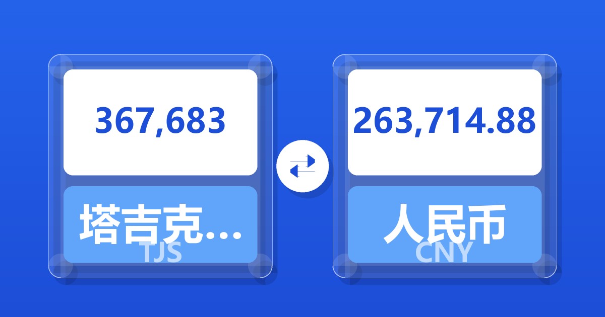367,683塔吉克斯坦索莫尼兑人民币