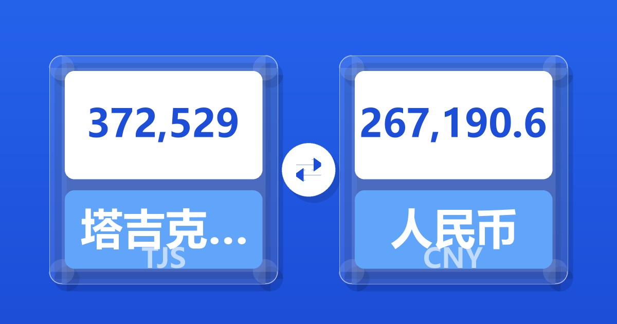 372,529塔吉克斯坦索莫尼兑人民币