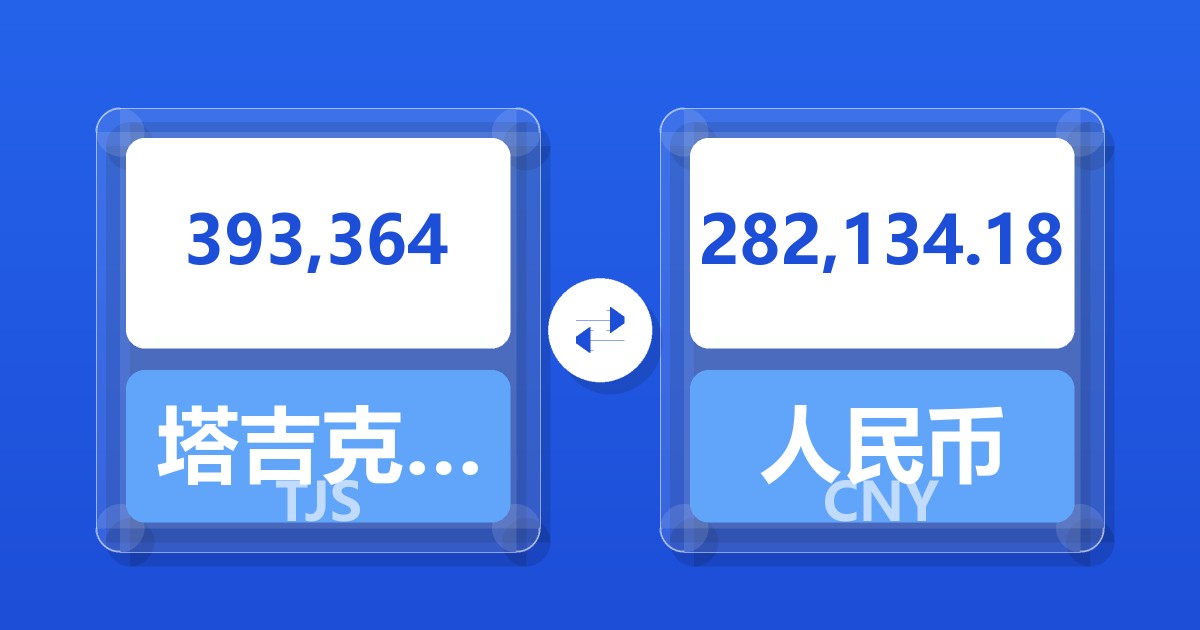 393,364塔吉克斯坦索莫尼兑人民币