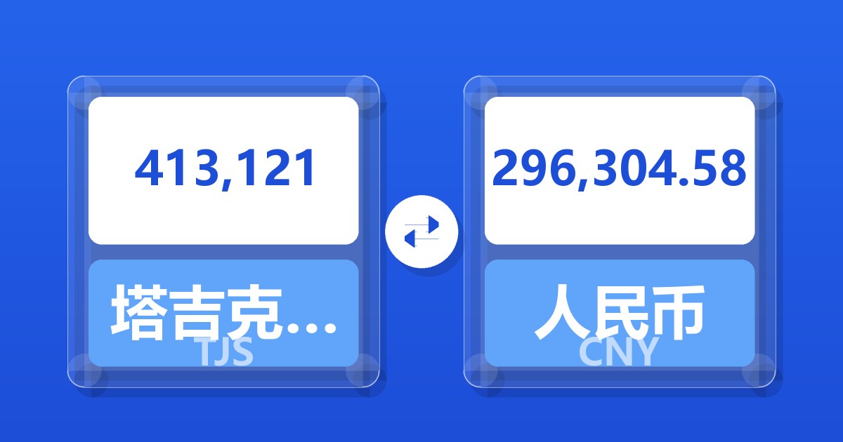 413,121塔吉克斯坦索莫尼兑人民币