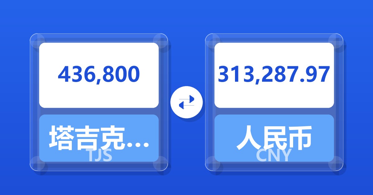 436,800塔吉克斯坦索莫尼兑人民币