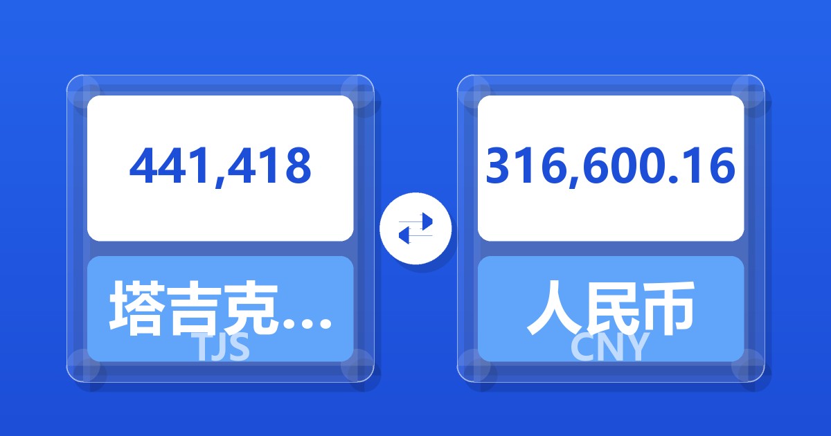 441,418塔吉克斯坦索莫尼兑人民币