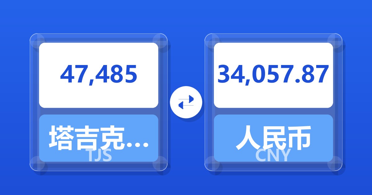 47,485塔吉克斯坦索莫尼兑人民币
