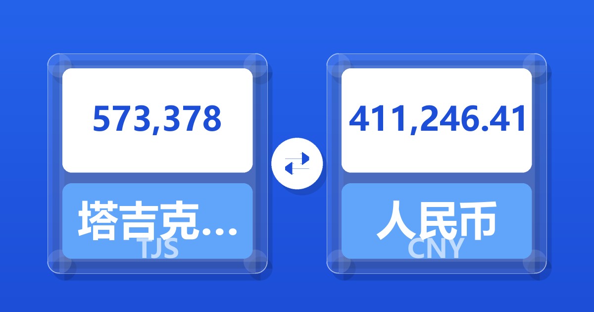 573,378塔吉克斯坦索莫尼兑人民币