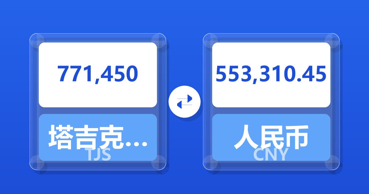 771,450塔吉克斯坦索莫尼兑人民币