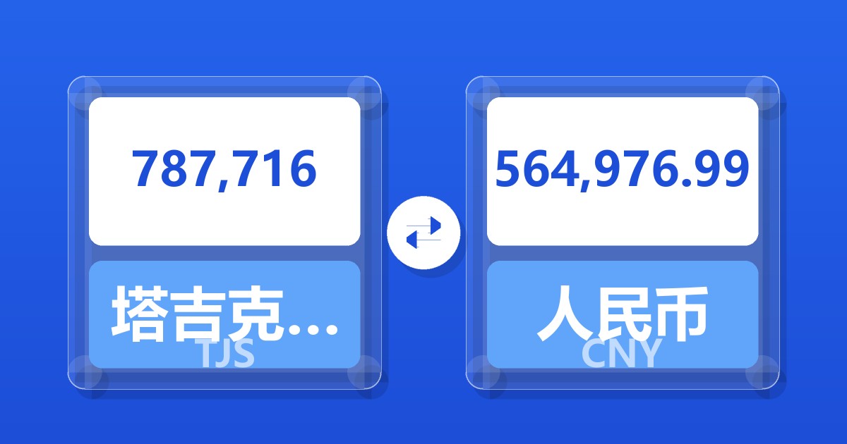 787,716塔吉克斯坦索莫尼兑人民币