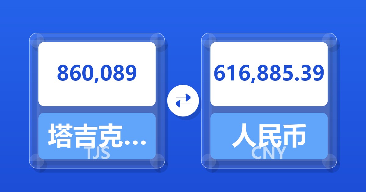 860,089塔吉克斯坦索莫尼兑人民币