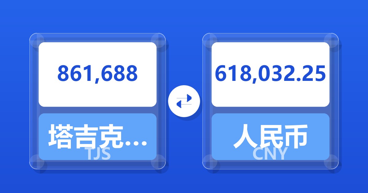861,688塔吉克斯坦索莫尼兑人民币