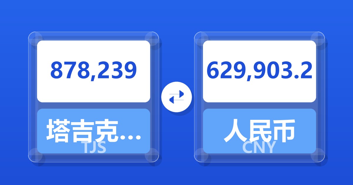 878,239塔吉克斯坦索莫尼兑人民币