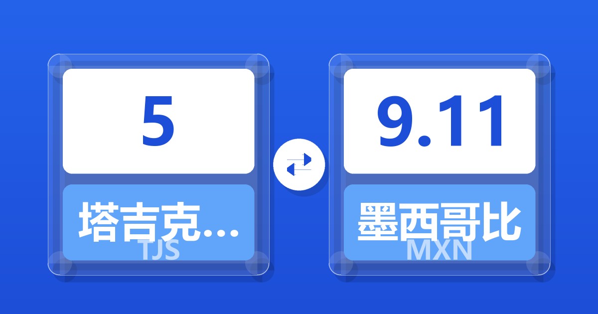 5塔吉克斯坦索莫尼兑墨西哥比索