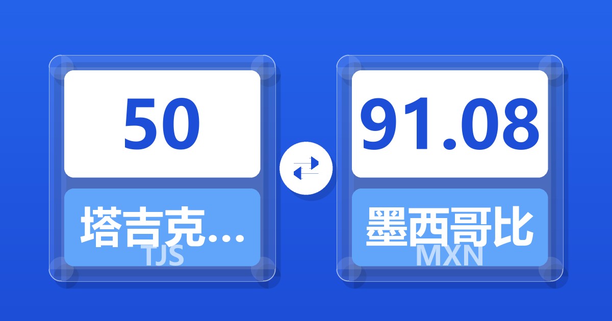 50塔吉克斯坦索莫尼兑墨西哥比索