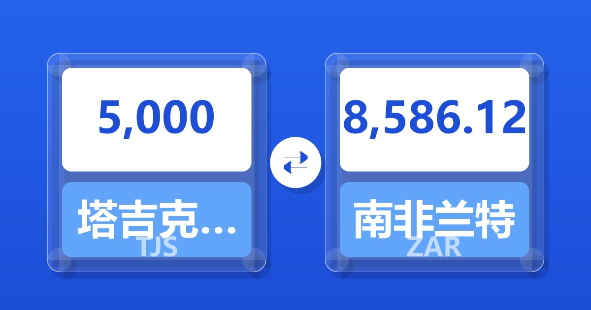 5,000塔吉克斯坦索莫尼兑南非兰特