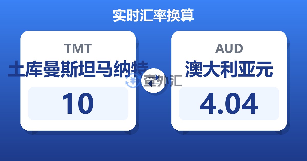 10土库曼斯坦马纳特兑澳大利亚元