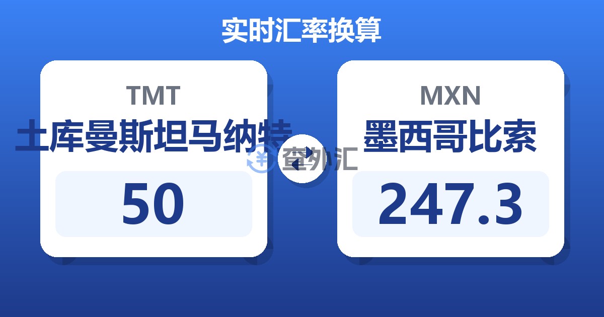 50土库曼斯坦马纳特兑墨西哥比索