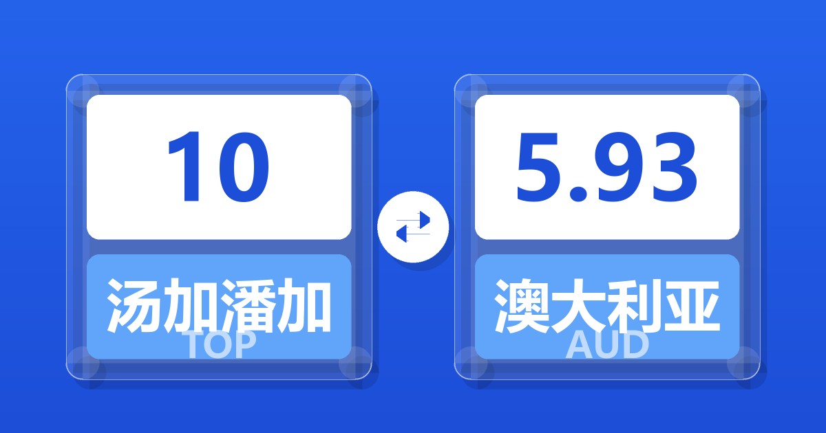 10汤加潘加兑澳大利亚元