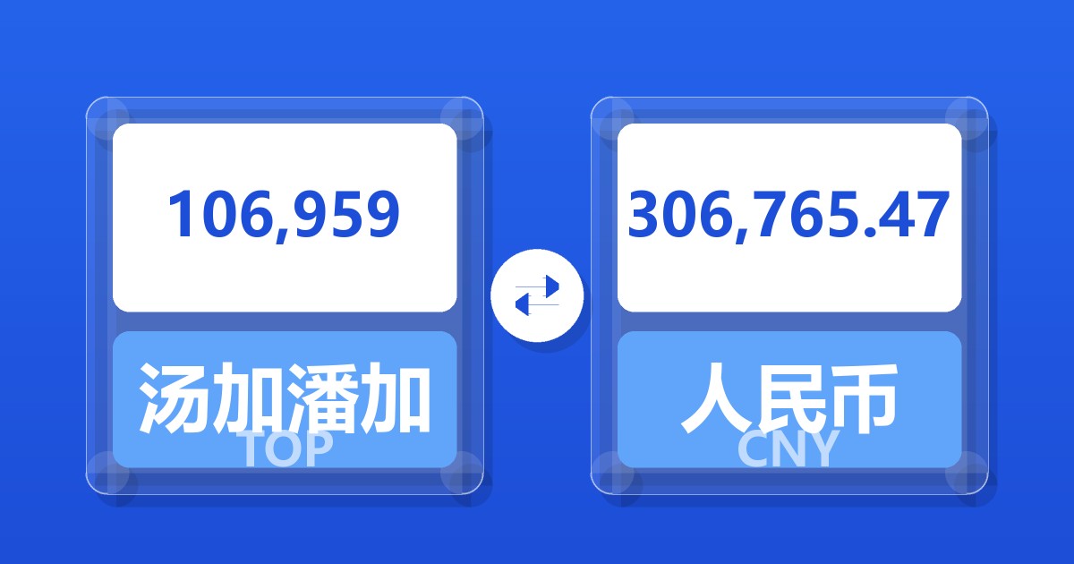 106,959汤加潘加兑人民币