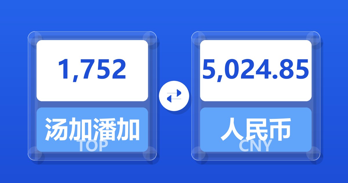 1,752汤加潘加兑人民币