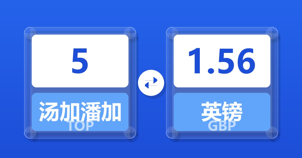 5汤加潘加兑英镑