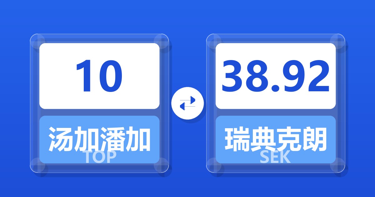 10汤加潘加兑瑞典克朗