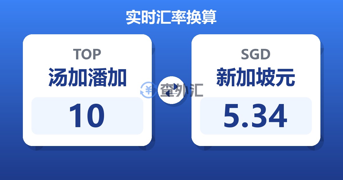 10汤加潘加兑新加坡元