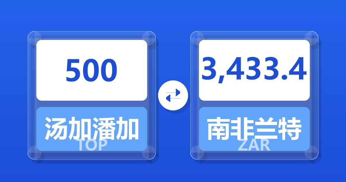 500汤加潘加兑南非兰特