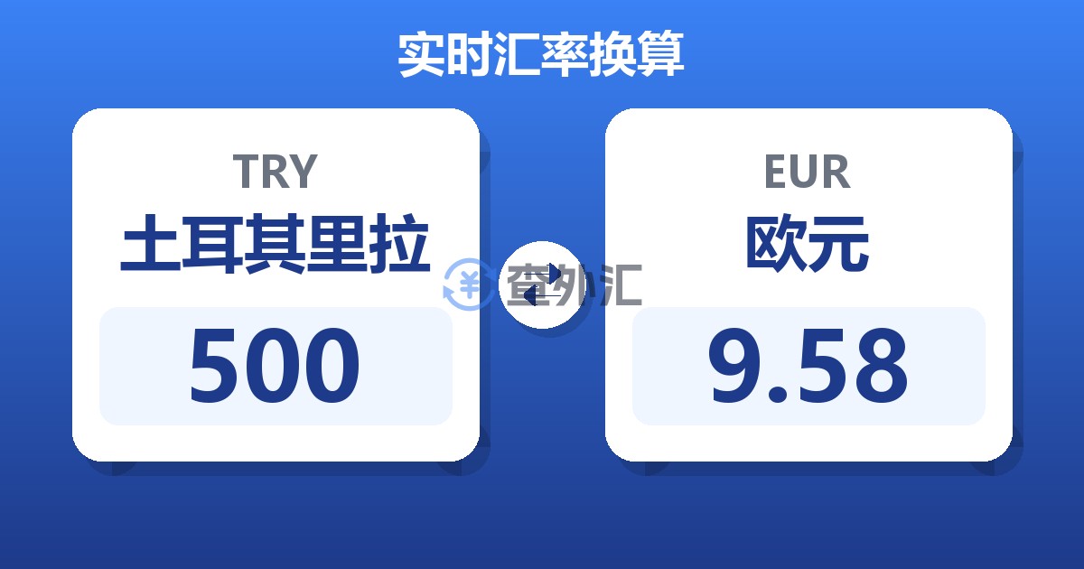 500土耳其里拉兑欧元