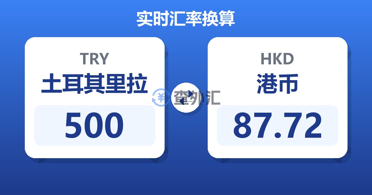 500土耳其里拉兑港币