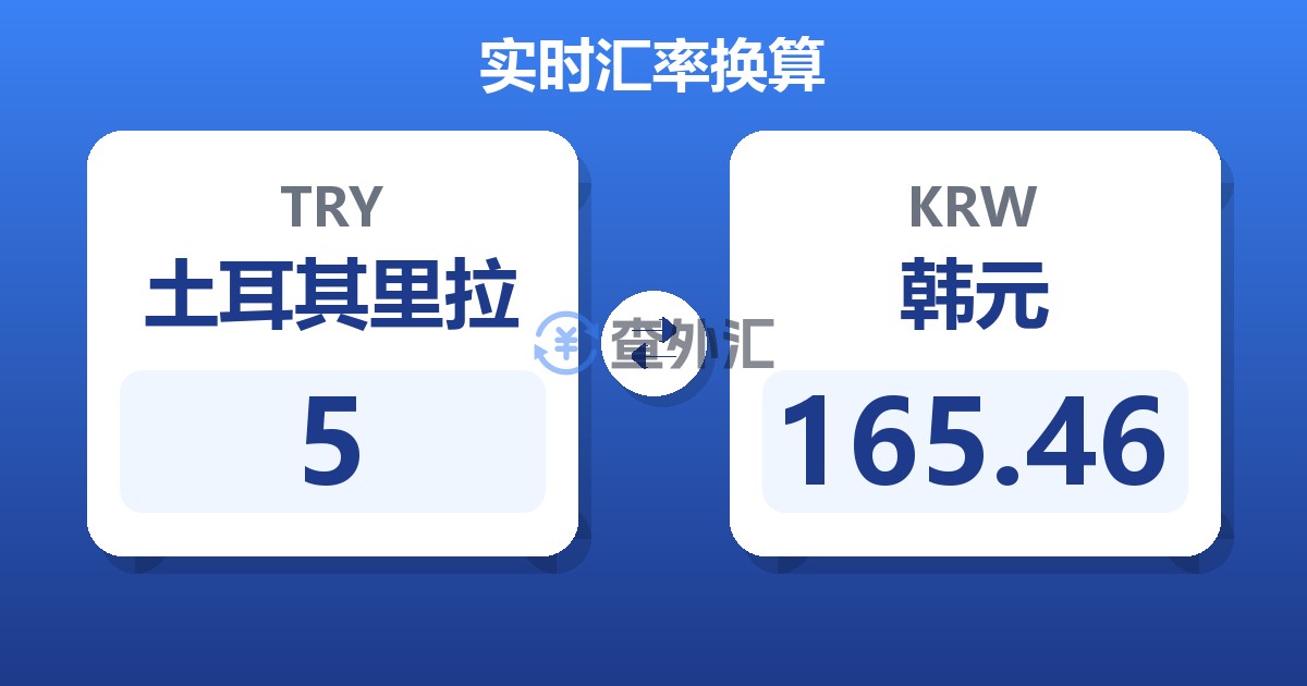 5土耳其里拉兑韩元