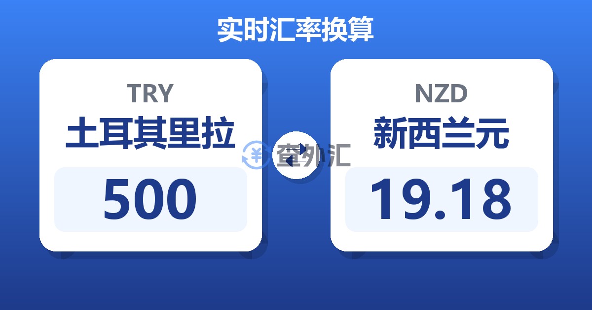 500土耳其里拉兑新西兰元