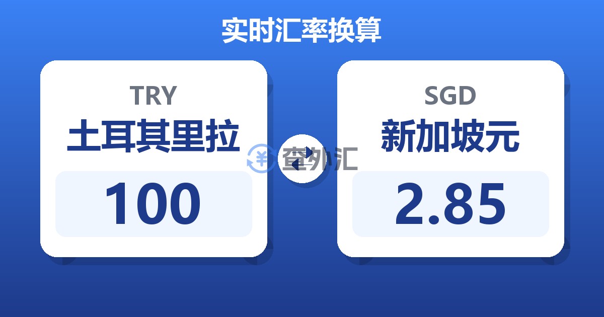 100土耳其里拉兑新加坡元