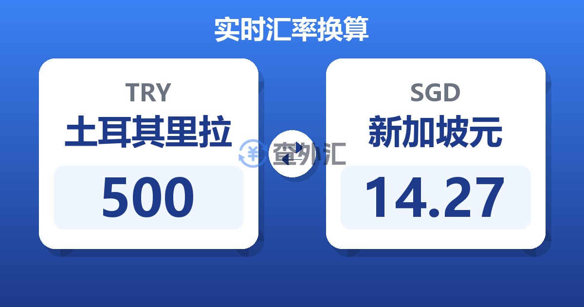 500土耳其里拉兑新加坡元